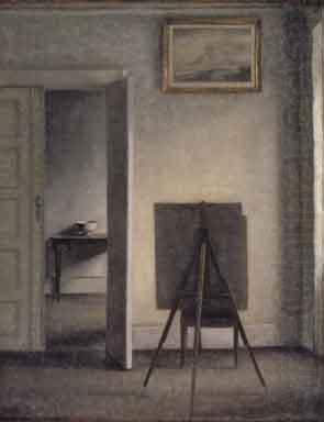 Interior with the Artists Easel, Vilhelm Hammershoi